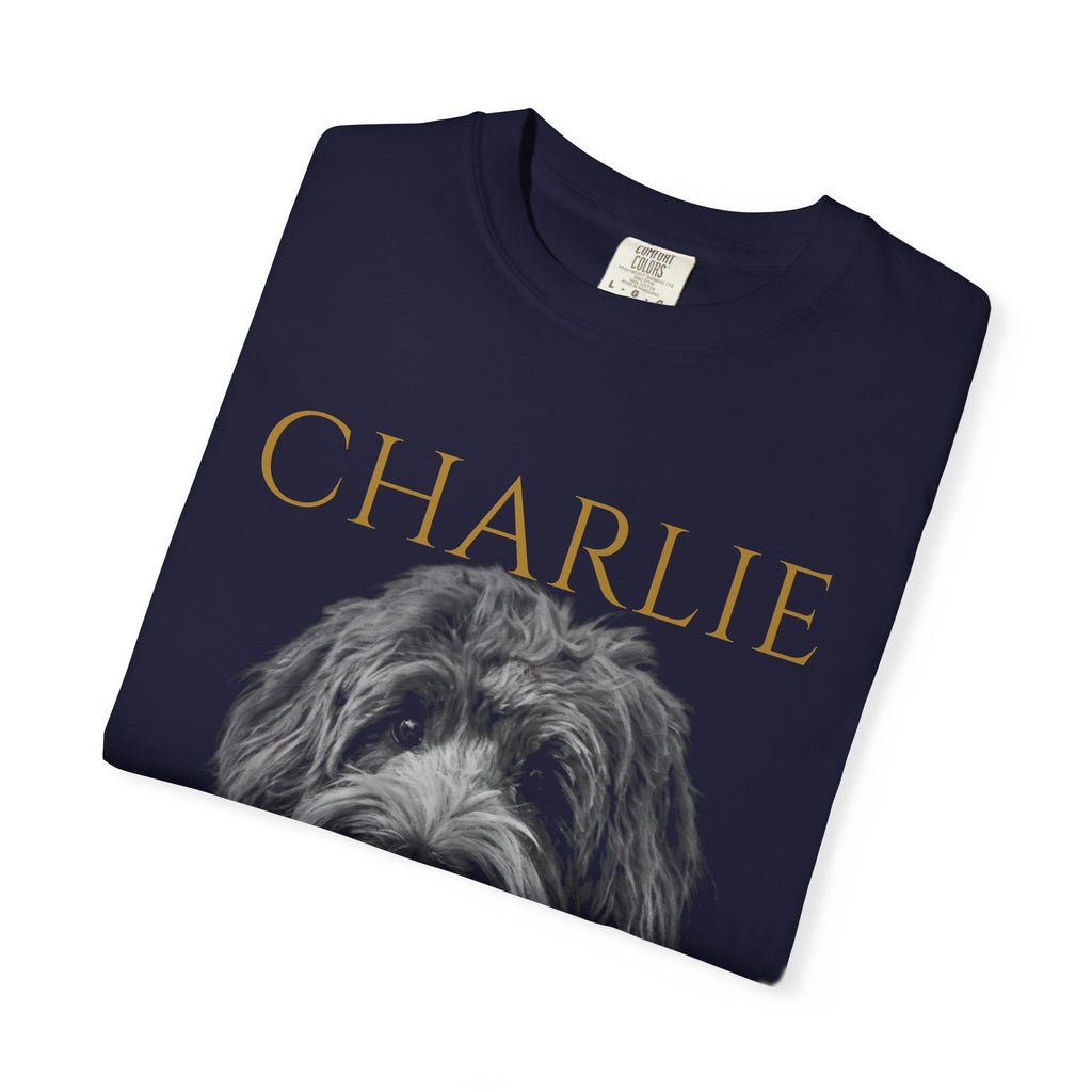Personalized Dog Memorial T-Shirt — "Charlie" Portrait with "Forever My Best Friend"