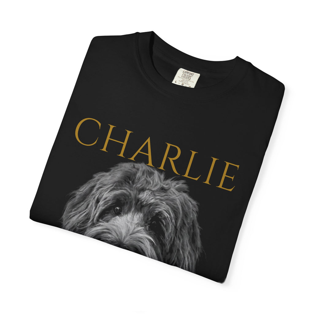 Personalized Dog Memorial T-Shirt — "Charlie" Portrait with "Forever My Best Friend"